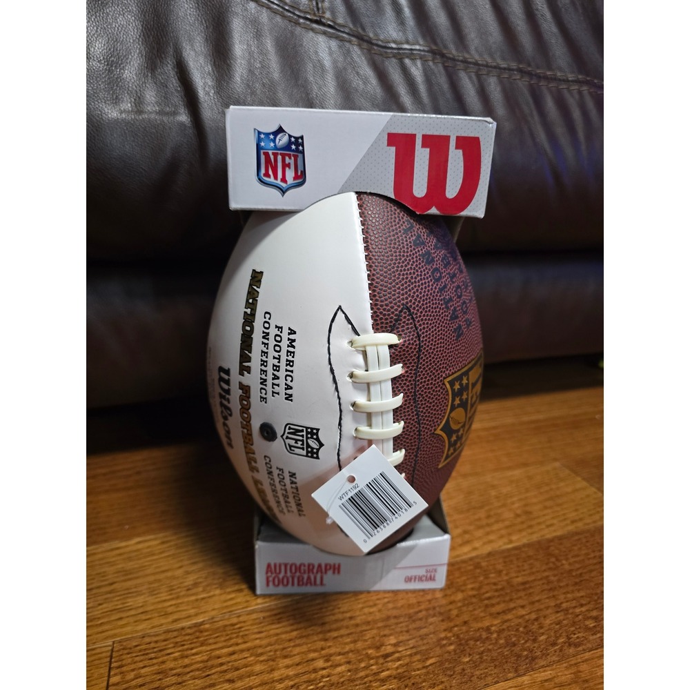 Wilson NFL Autograph Football Official Size White Brown Fan Collectible WTF1192